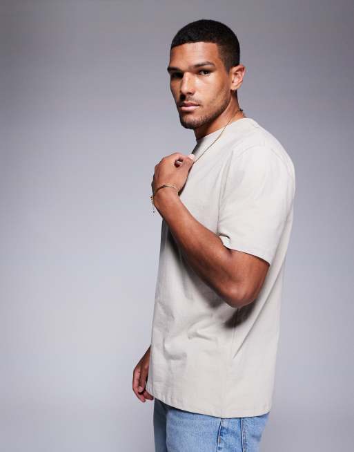 ASOS DESIGN - Essential - T-shirt comoda color pietra
