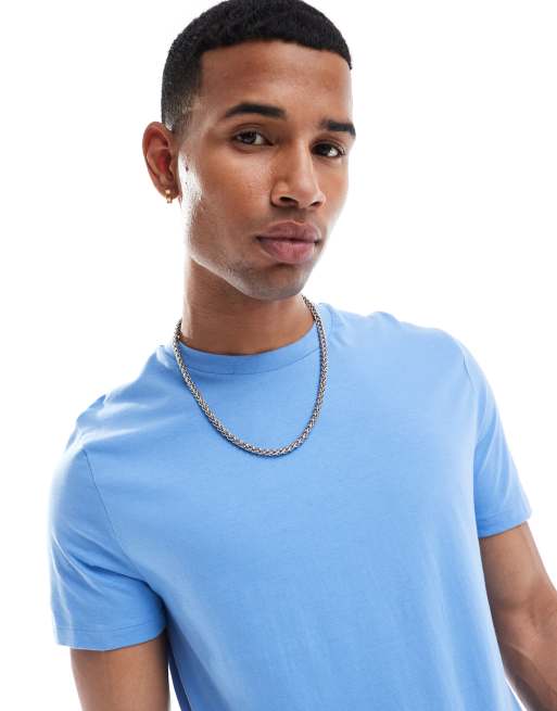 ASOS DESIGN – Essential – T-Shirt in Mittelblau mit Rundhalsausschnitt