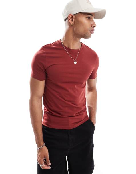 ASOS DESIGN - Essential - T-shirt moulant - Bordeaux - view 1