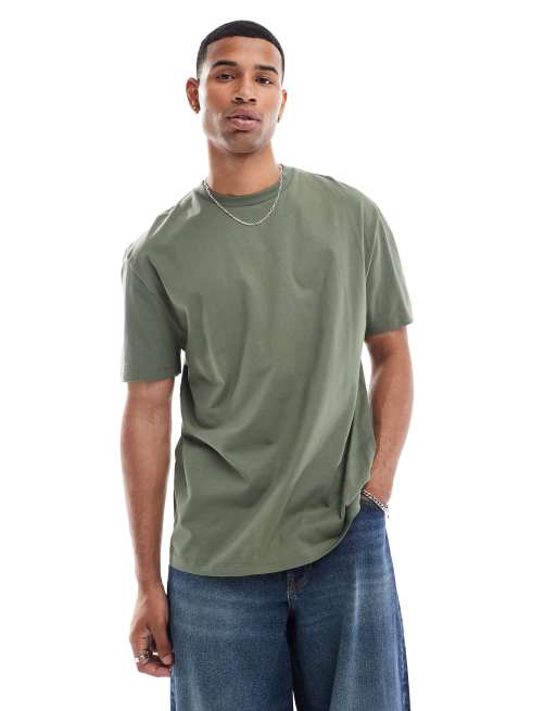ASOS DESIGN – Essential – T-shirt o luźnym kroju w kolorze khaki