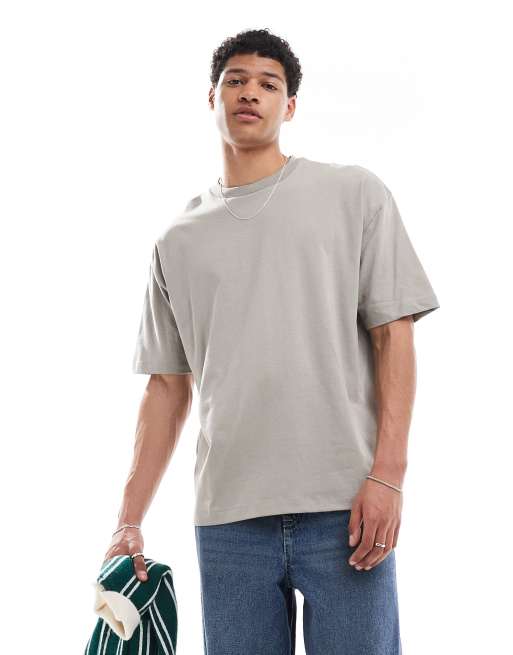 ASOS DESIGN - Essential - T-shirt oversize color pietra 