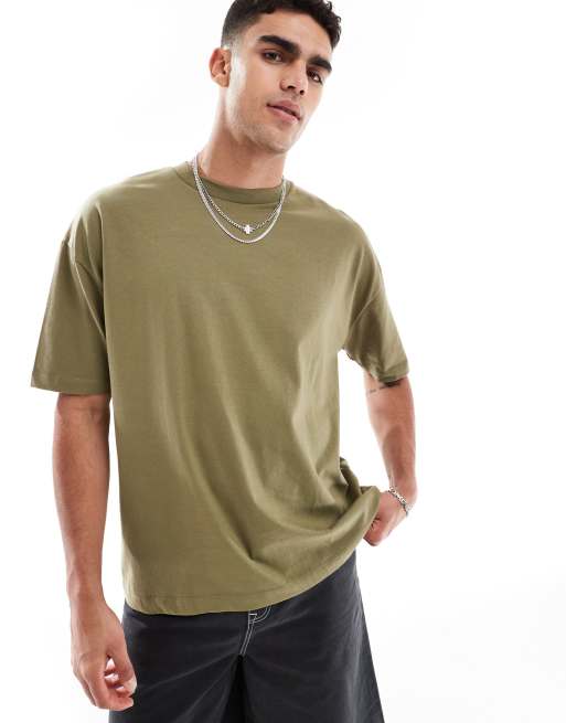 ASOS DESIGN – Essential – T-shirt oversize w kolorze khaki