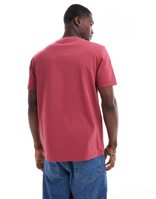 ASOS DESIGN - Essential - T-shirt ras de cou à manches retroussées - Rouge, 3 de 4