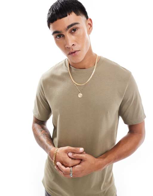 ASOS DESIGN - Essential - T-shirt ras de cou - Kaki