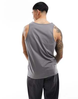 Asos Design Essential Tank Top In Gray