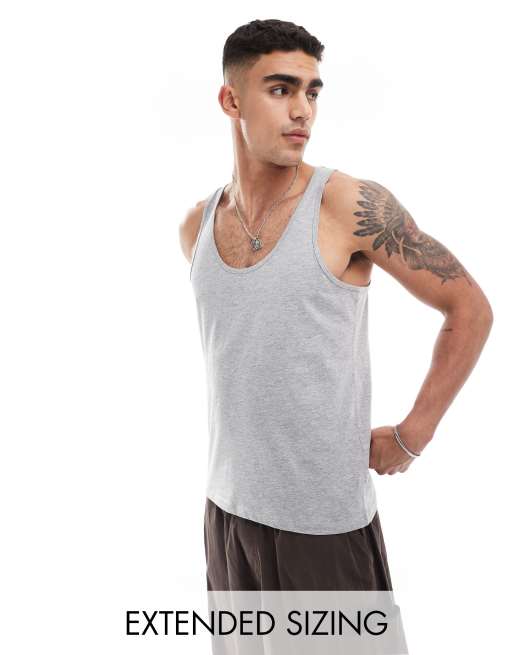 ASOS DESIGN essential tank top in heather gray 