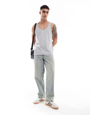 Asos Design Essential Tank Top In Gray