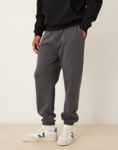 Cotton On Super baggy cuffed track pant in blue slate 