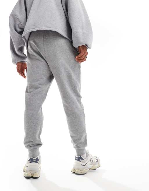 ASOS DESIGN essential tapered joggers in grey marl