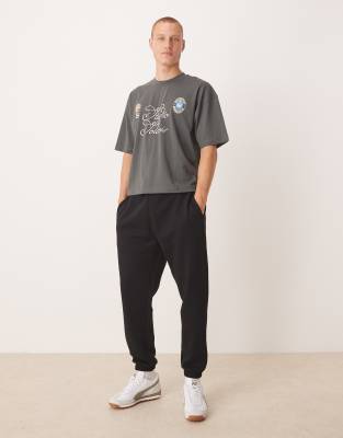 Asos Design Essential Tapered Sweatpants In Brown