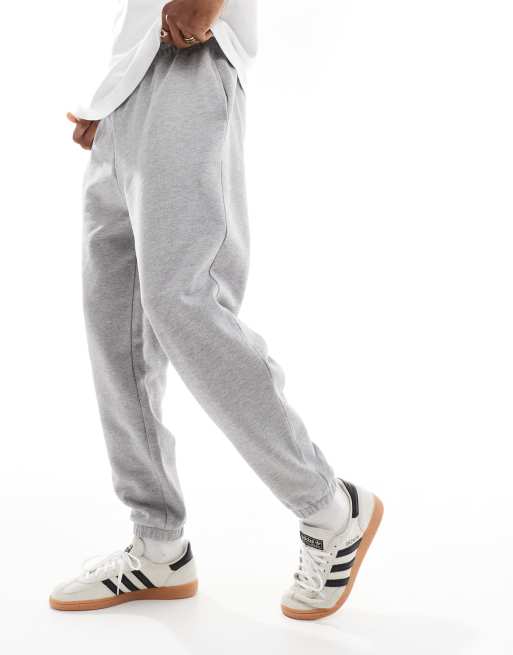 ASOS DESIGN essential tapered sweatpants in gray heather