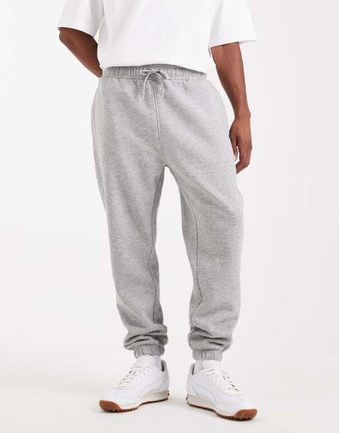 ASOS DESIGN essential tapered sweatpants in gray heather - view 1