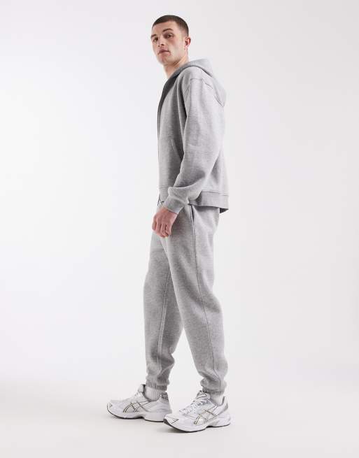 ASOS DESIGN essential tapered sweatpants in gray heather, 2 of 5