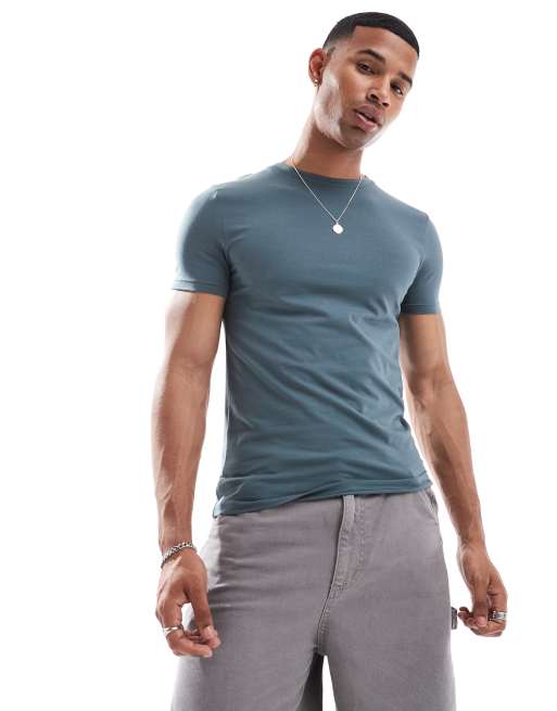 ASOS DESIGN - Essential - Tætsiddende t-shirt i koksgrå 