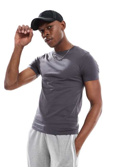ASOS DESIGN - Essential - Tætsiddende T-shirt i koksgrå