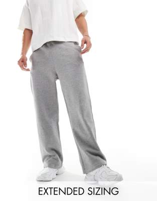 essential wide leg joggers in heather gray