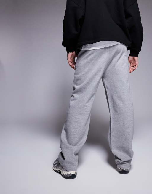 ASOS DESIGN wide leg joggers in grey marl