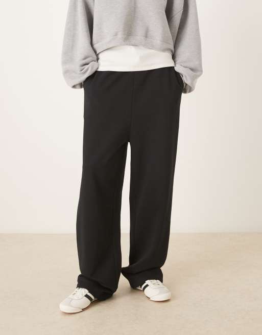 ASOS DESIGN essential wide leg sweatpants in black