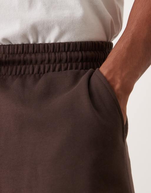 ASOS DESIGN essential wide leg sweatpants in brown, 3 of 5