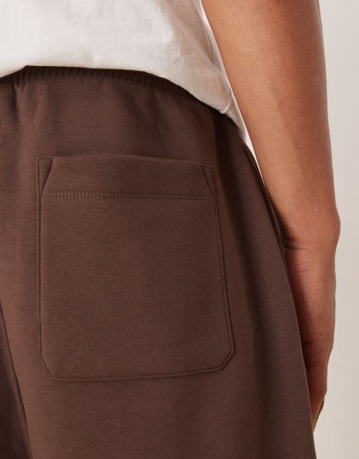 ASOS DESIGN essential wide leg sweatpants in brown 