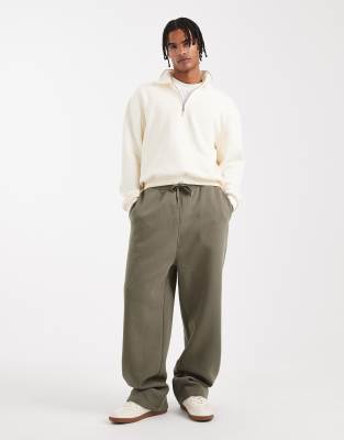 Asos Design Essential Sraight Leg Sweatpants In Green