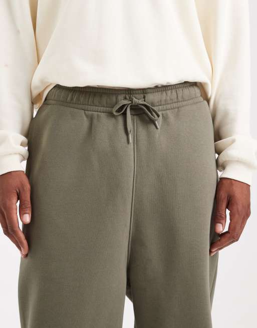 ASOS DESIGN essential wide leg sweatpants in khaki