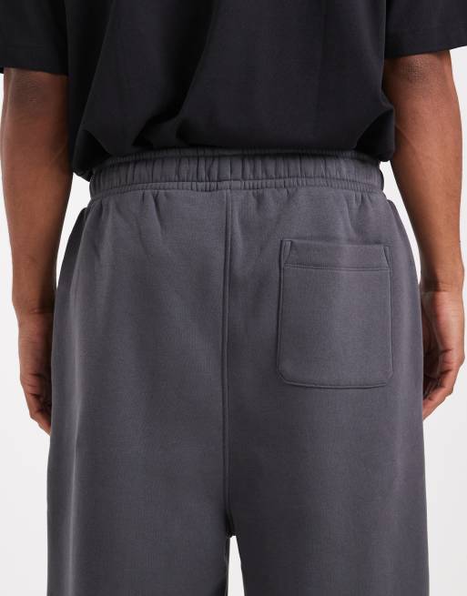 ASOS DESIGN essential wide leg sweatpants in washed black