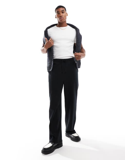 ASOS DESIGN - Essential - Wijde joggingbroek in zwart