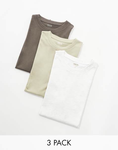 ASOS DESIGN essential 3 pack crew neck t-shirts in multiple colours 