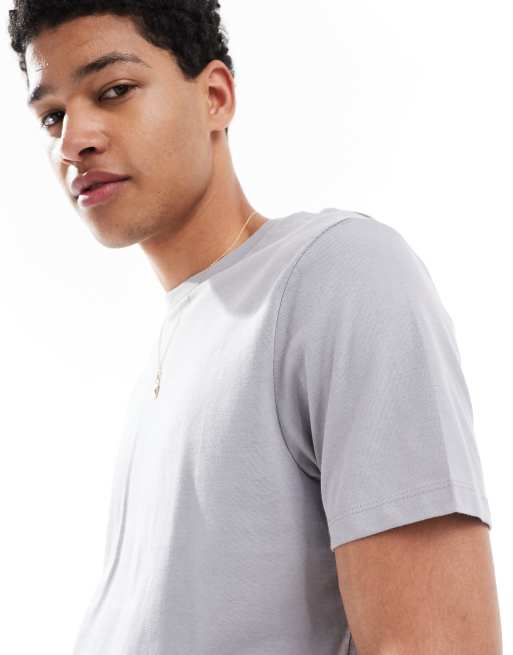 ASOS DESIGN essentials 2 pack crew neck t-shirts in grey and blue     , 3 of 4