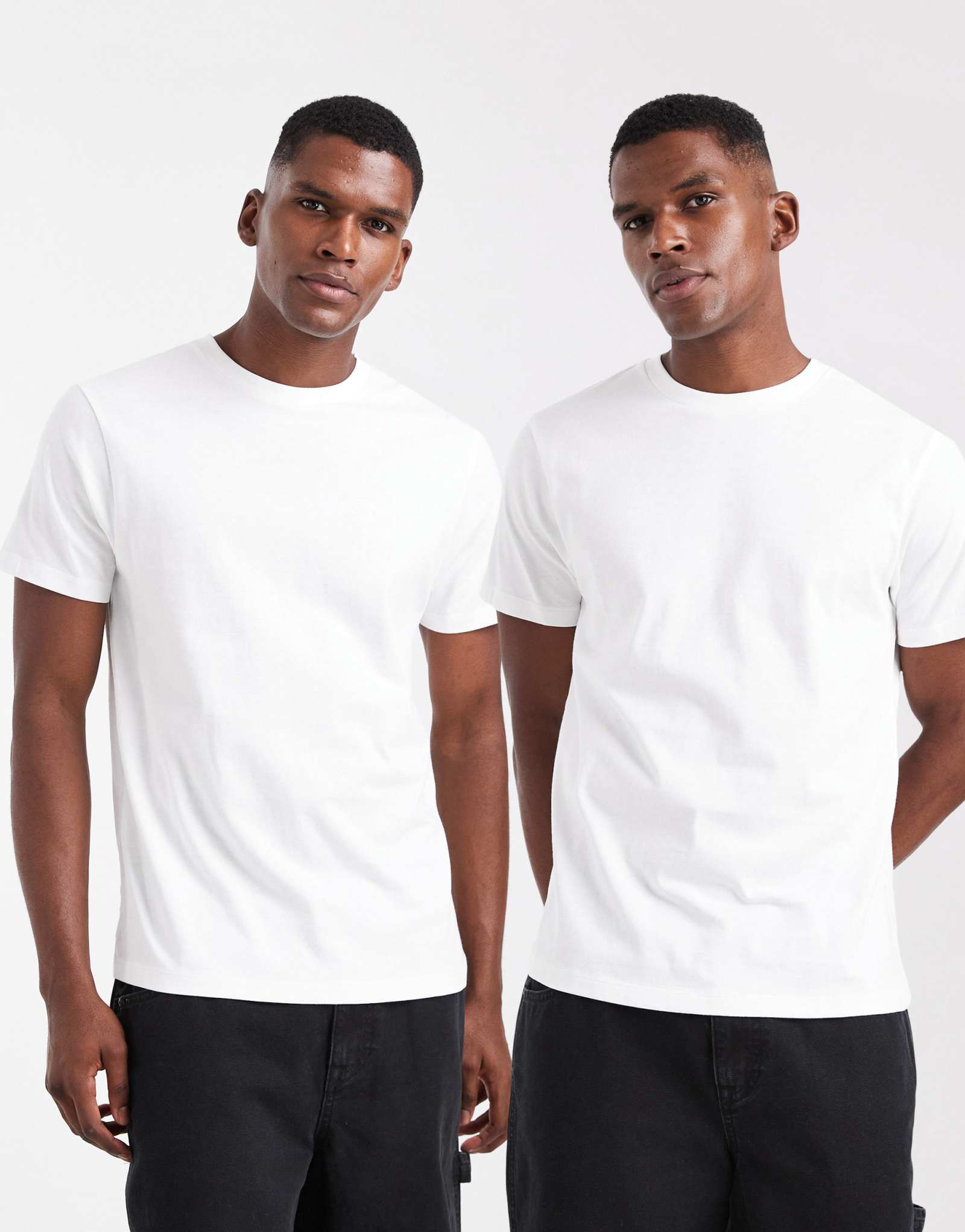 Белые футболки ASOS DESIGN essentials с круглым вырезом, 2 упаковки