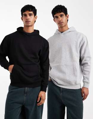 Asos Design Essentials 2 Pack Hoodie In Multi
