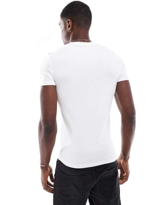 ASOS DESIGN 2 pack muscle fit t-shirt with crew neck in black and white