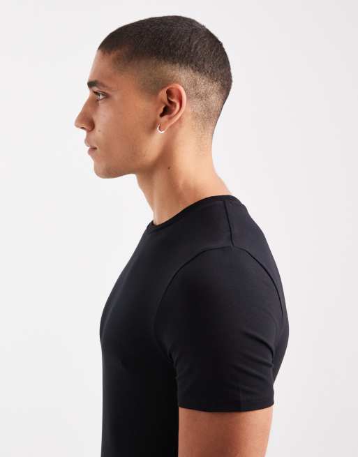 ASOS DESIGN essentials 2 pack muscle fit T-shirts in black and white, 4 of 5