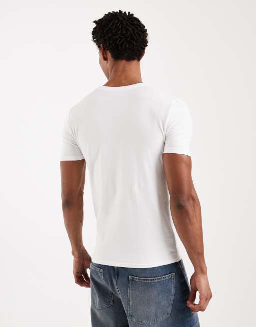 ASOS DESIGN essentials 2 pack muscle fit T-shirts in black and white, 3 of 5