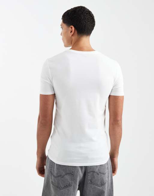 ASOS DESIGN Essentials 2 pack muscle fit t-shirts in white and navy, 3 of 5
