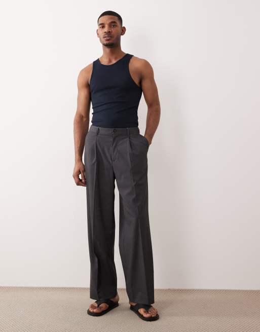 ASOS DESIGN Essentials 2 pack muscle fit vest in blue and navy rib, 2 of 5