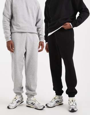 Asos Design Essentials 2 Pack Oversized Sweatpants In Multi