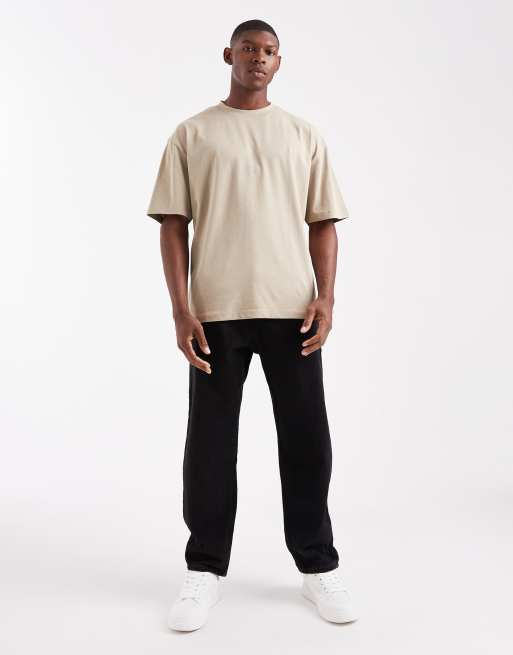 ASOS DESIGN Essentials 2 pack oversized t-shirt in dark green and beige, 2 of 5