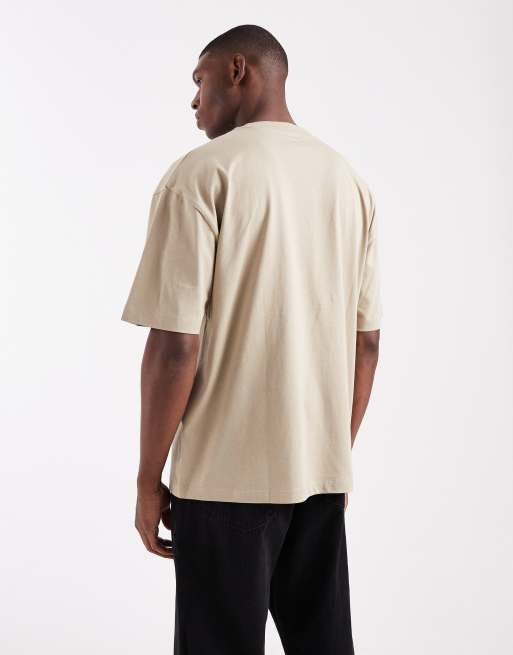 ASOS DESIGN Essentials 2 pack oversized t-shirt in dark green and beige, 3 of 5