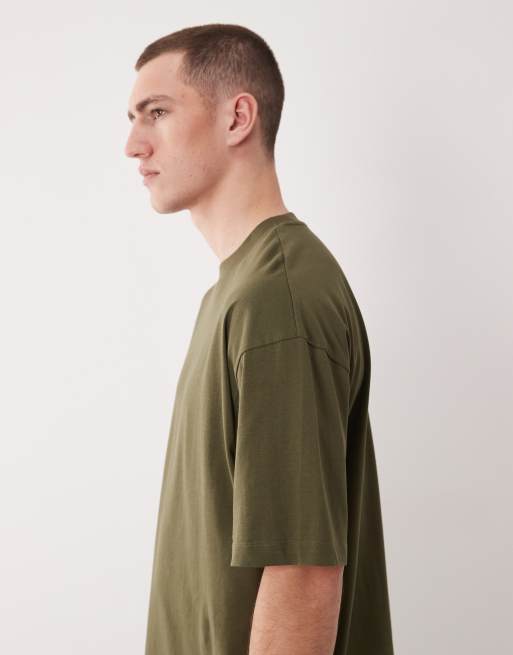 ASOS DESIGN Essentials 2 pack oversized t-shirts in black and green, 4 of 5