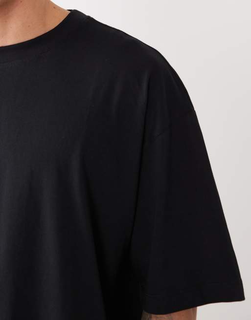 ASOS DESIGN essentials 2 pack oversized T-shirts in black, 5 of 5