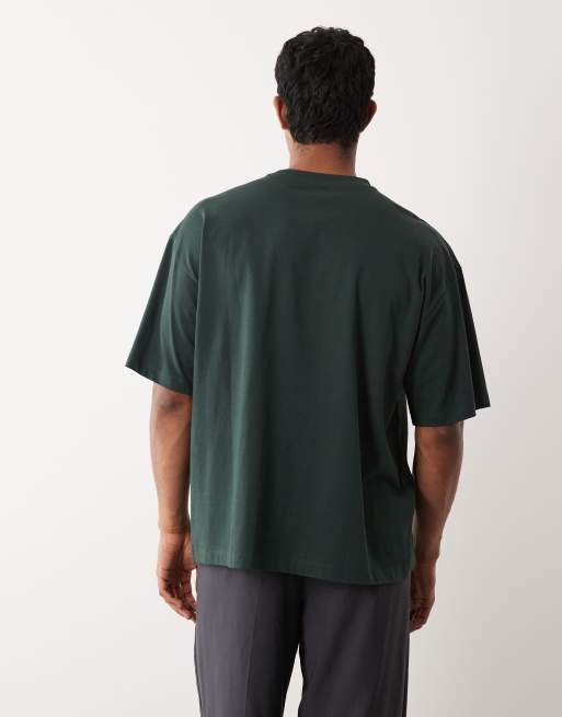 ASOS DESIGN essentials 2 pack oversized T-shirts in cream and green, 5 of 5