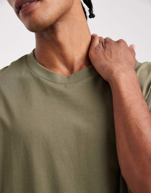 ASOS DESIGN essentials 2 pack oversized t-shirts in stone and khaki , 5 of 5