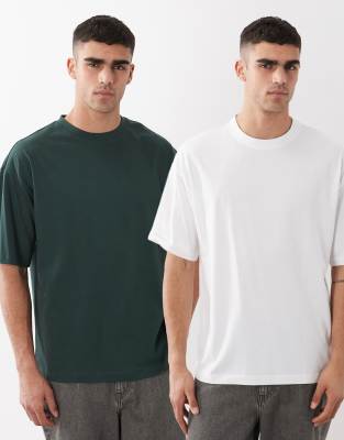 Asos Design Essentials 2-pack Oversized T-shirts In Multi