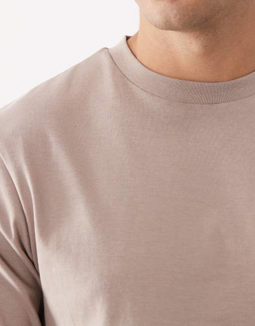 ASOS DESIGN Essentials 2 pack regular fit t-shirt in stone and khaki, 5 of 5