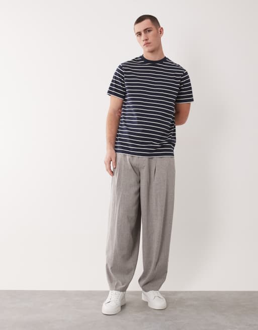 ASOS DESIGN Essentials 2 pack regular fit t-shirts in white and navy stripe, 2 of 5