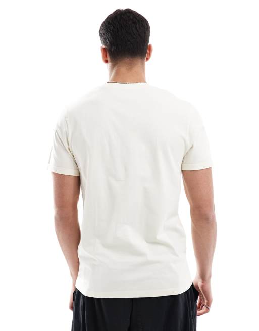 ASOS DESIGN essentials 2 pack regular fit T-shirts with roll sleeve in charcoal and cream  , 3 of 4