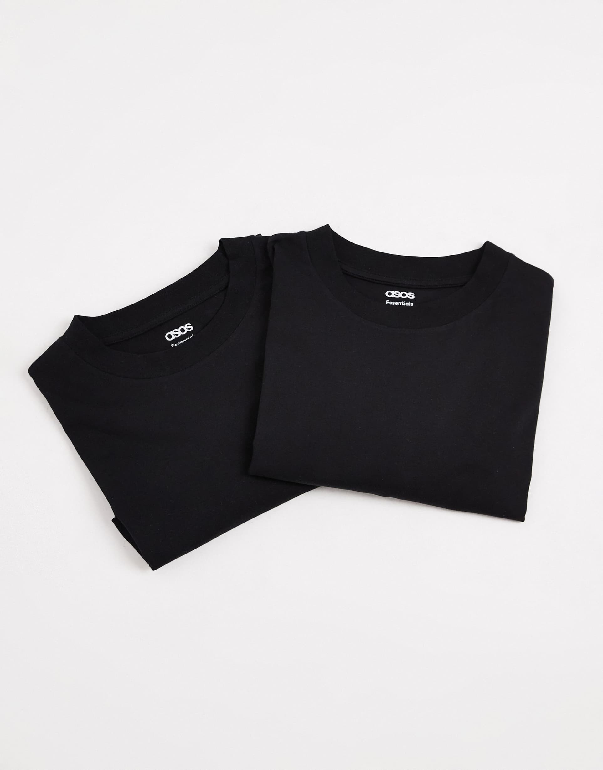 ASOS DESIGN essentials 2 pack relaxed T-shirts in black