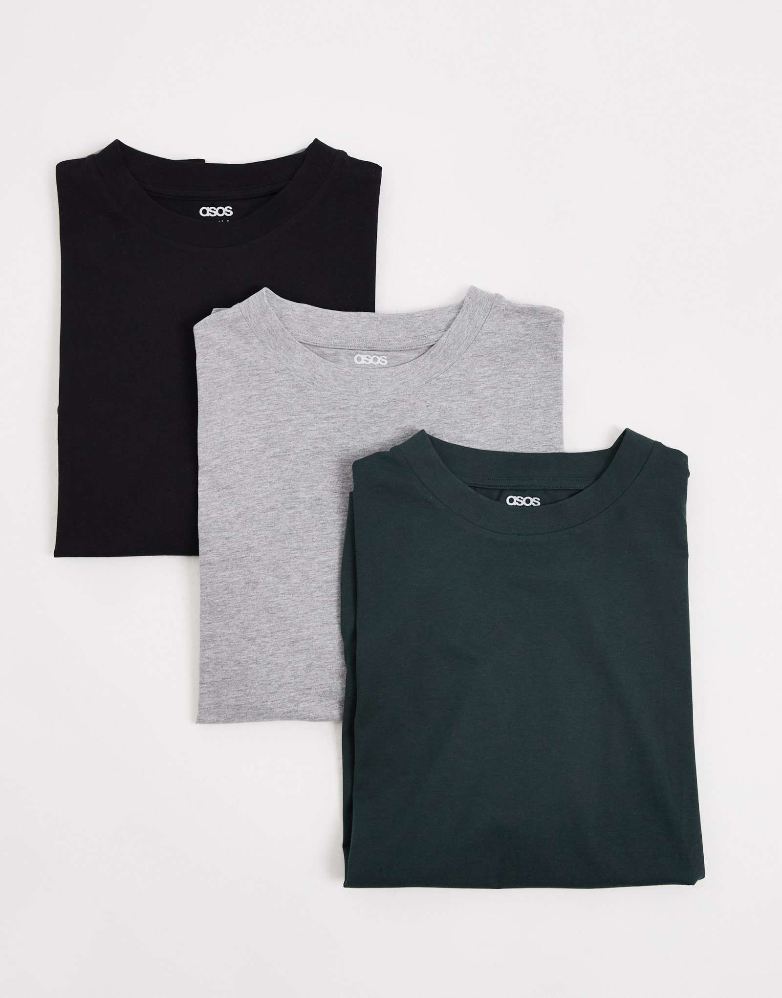 ASOS DESIGN Essentials - 3 упаковки непринужденных футболок из нескольких